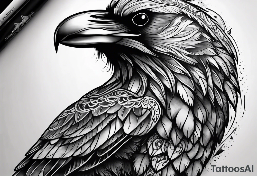 bear and raven tattoo idea