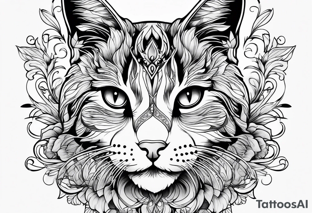 a beautiful cat tattoo idea