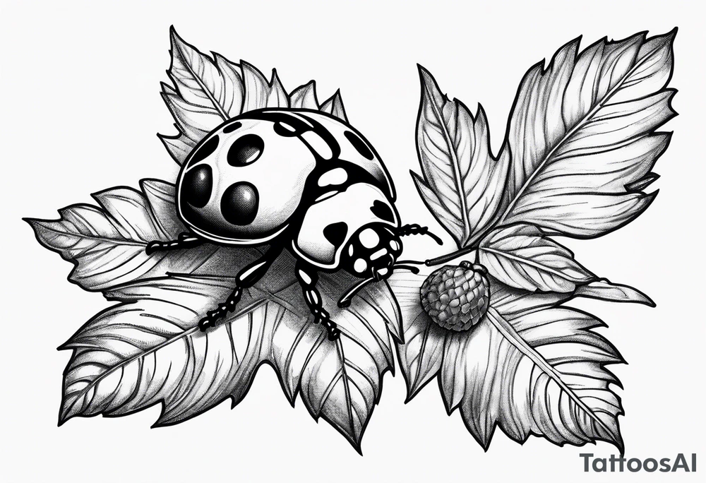 Acorn and ladybug tattoo idea