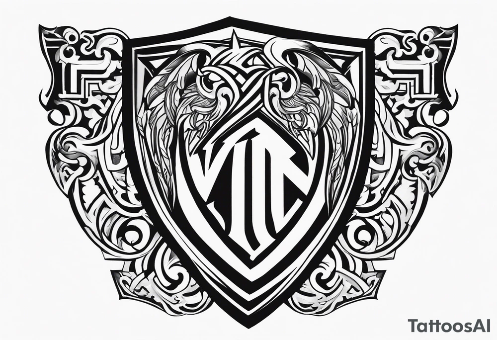 Valhalla  steps shield sword tattoo idea