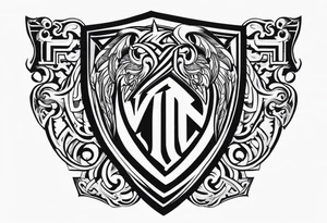 Valhalla  steps shield sword tattoo idea