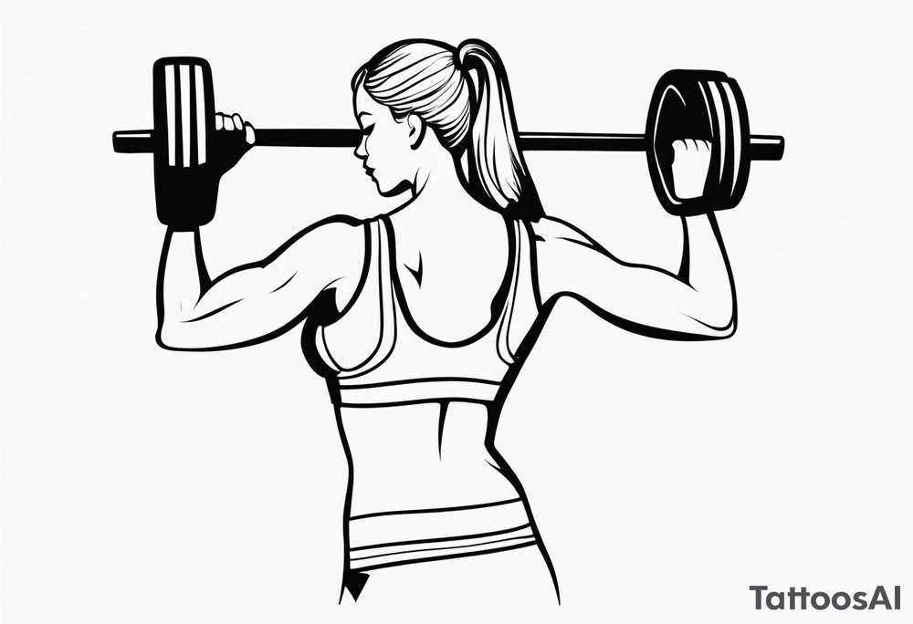 FEMALE WEIGHT LIFTER tattoo idea