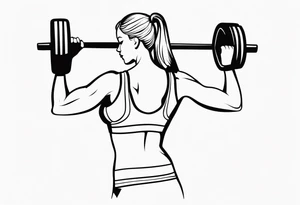 FEMALE WEIGHT LIFTER tattoo idea