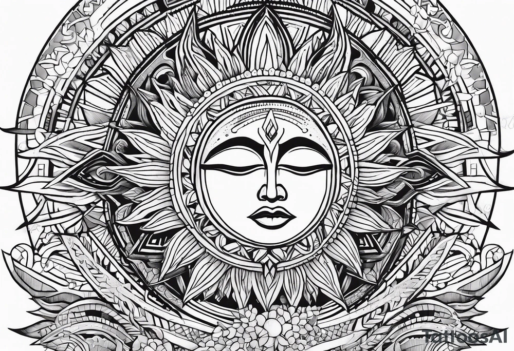 the sun god tattoo idea