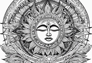 the sun god tattoo idea