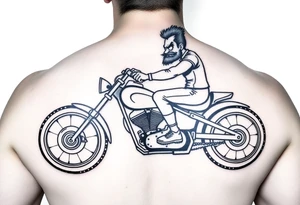 Taz riding a motorcycle tattoo idea