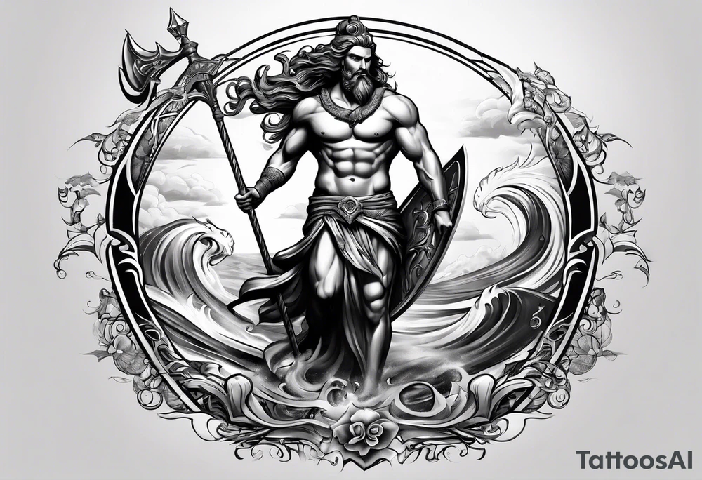 Poseidon mit umhang tattoo idea