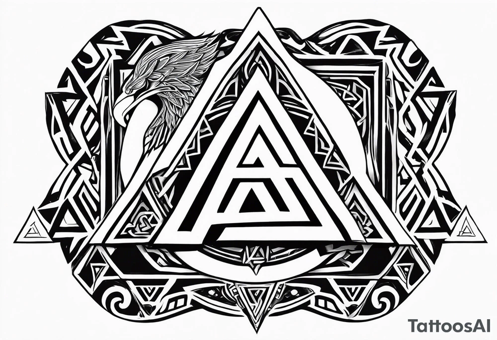 Valhalla 
valknut sword axe tattoo idea