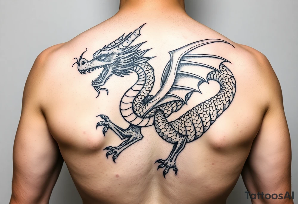 Powerful dragon tattoo idea