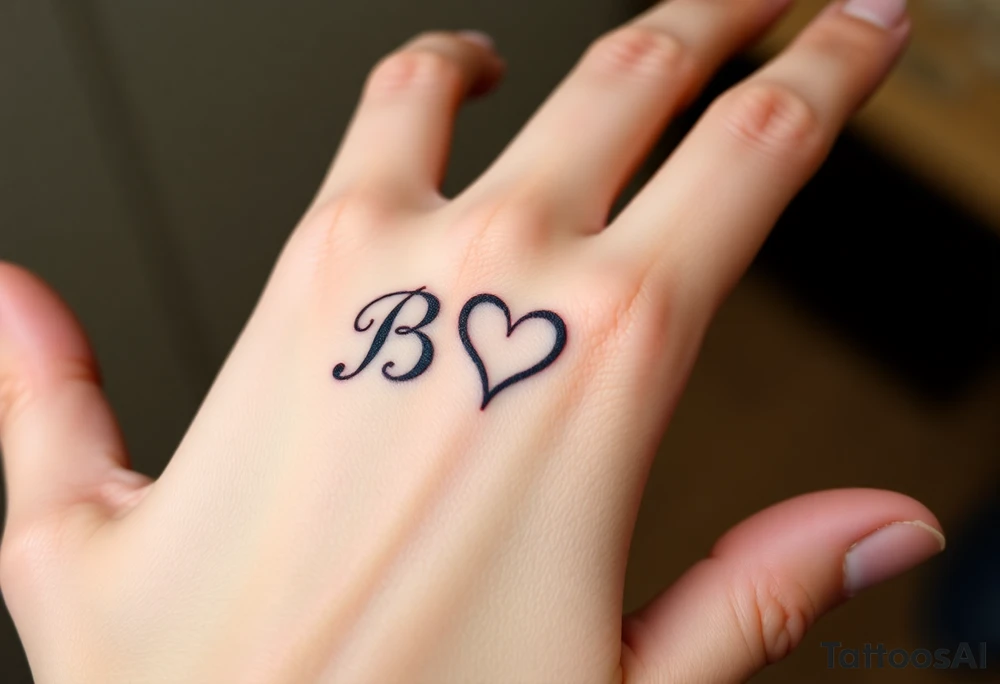 B with a heart tattoo idea