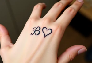 B with a heart tattoo idea