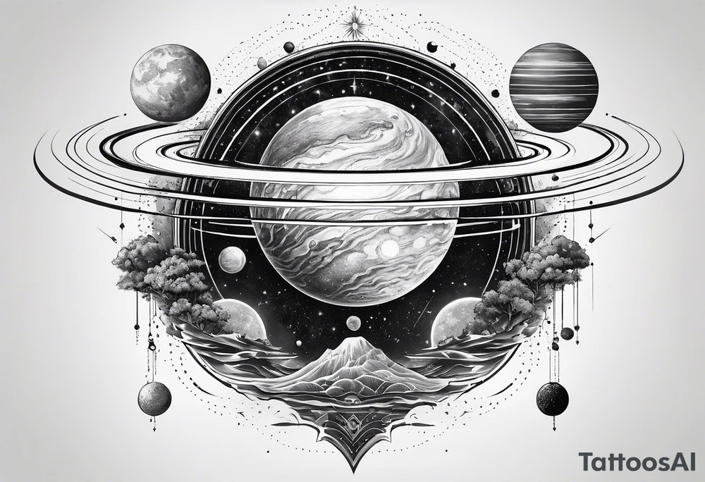 solar system spine tattoo idea