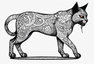 Um gato zombie demonio tattoo idea
