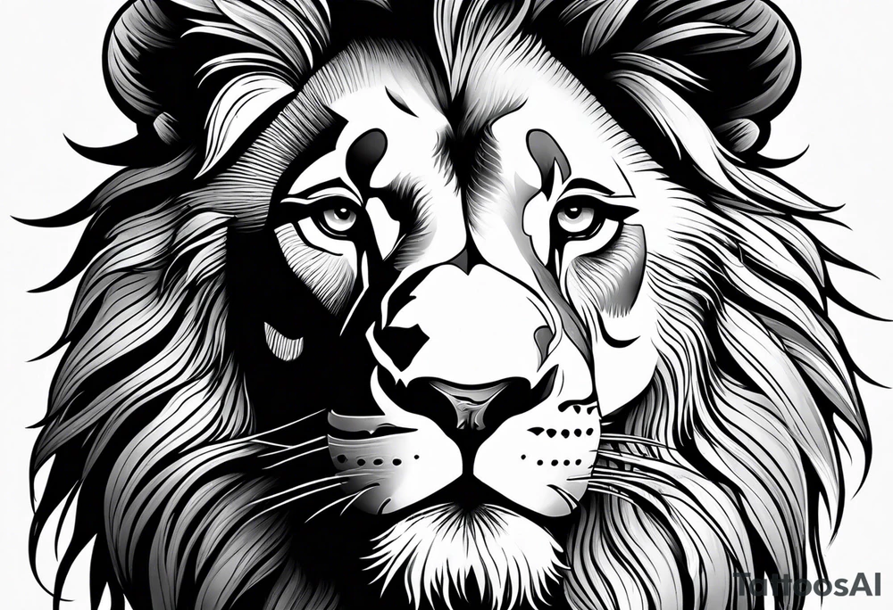lion face tattoo idea