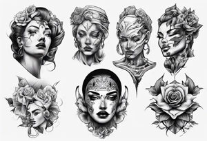 face statue tattoo idea