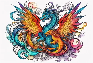 dragon and phoenix tattoo tattoo idea