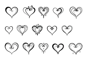 12 unique hearts tattoo idea