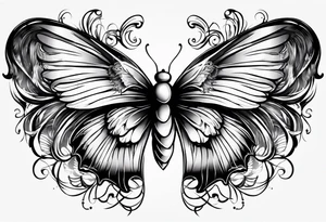 Angel wings and butterfly with your wings were ready but my heart was mot tattoo idea