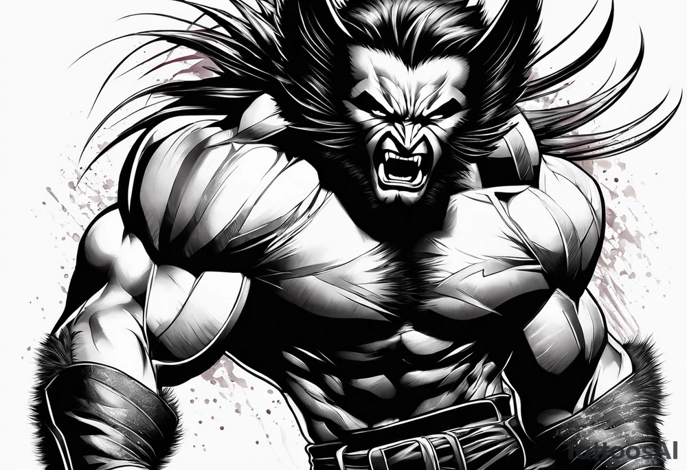 Wolverine animal runnig tattoo idea