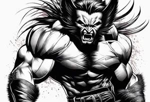 Wolverine animal runnig tattoo idea