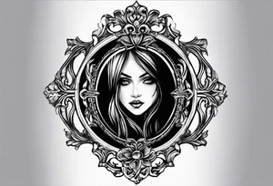Gothic mirror tattoo idea