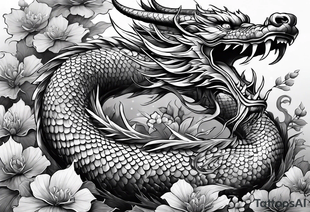 long dragon for sleeve that cover all the arm tattoo idea