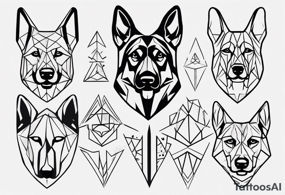 German shepherd face tattoo idea