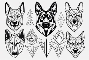 German shepherd face tattoo idea