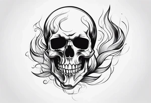 skull with smoke on top tattoo idea