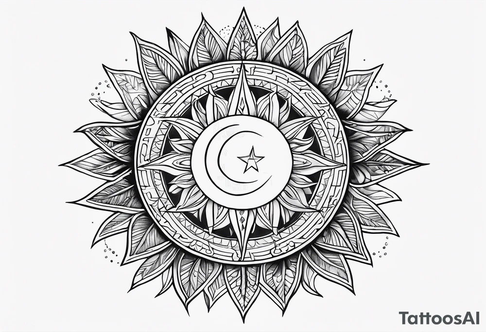 elif letter
 and sun tattoo idea
