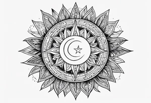 elif letter
 and sun tattoo idea