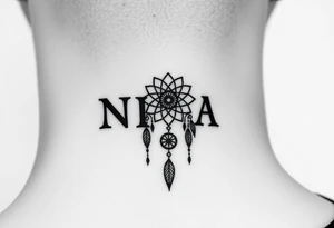 Nia letters with a dreamcatcher tattoo idea