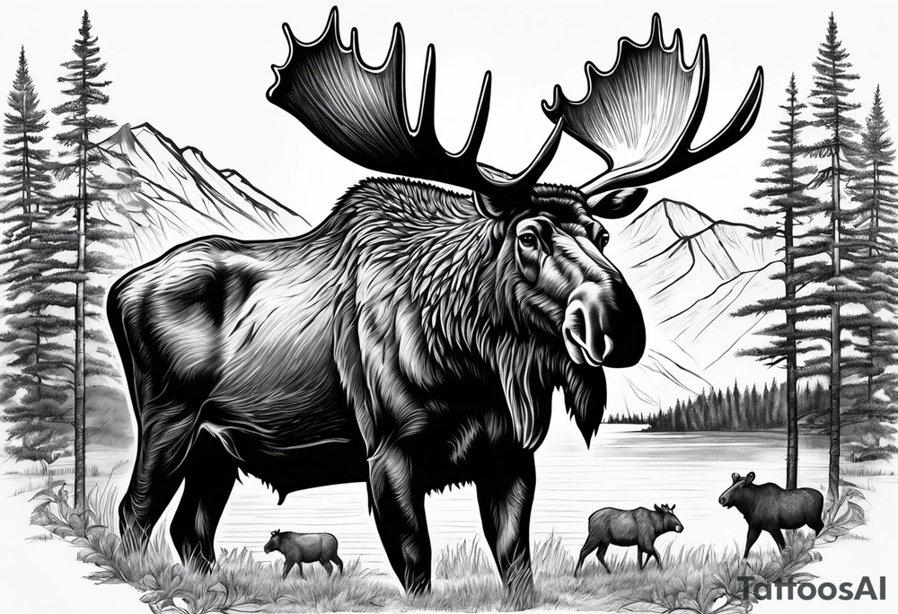 hunting outdoors moose stone sheep grizzly yukon tattoo idea