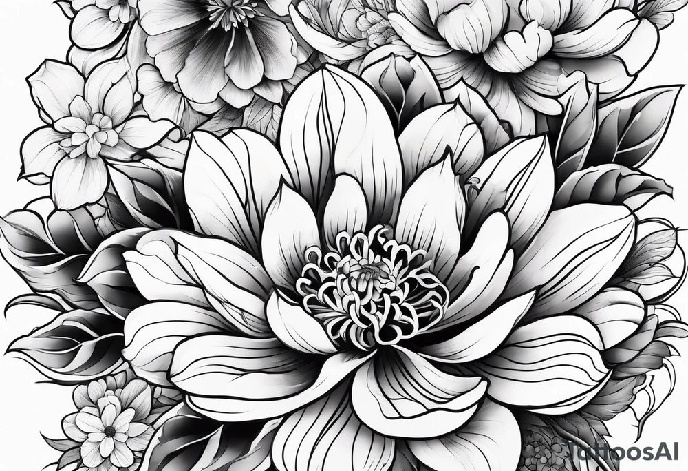 half sleeve japanese floral tattoo idea