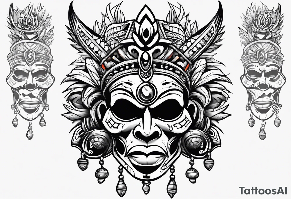Witch doctor mask tattoo idea