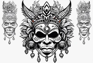 Witch doctor mask tattoo idea