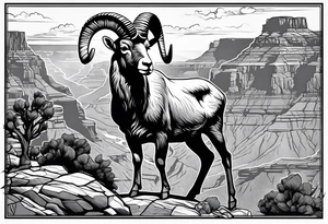 Grand canyon, big horn sheep in the distance, forearm tattoo idea