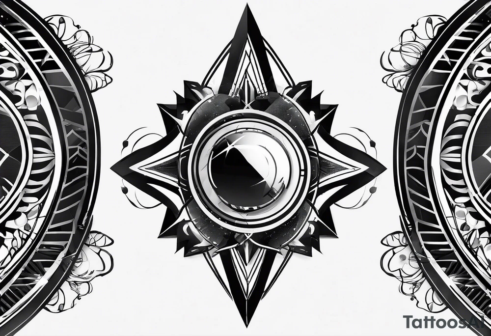Simple futuristic logo withblettes e, e, g, j tattoo idea