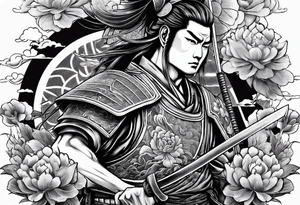 Japanese tattoo with samurai tattoo idea