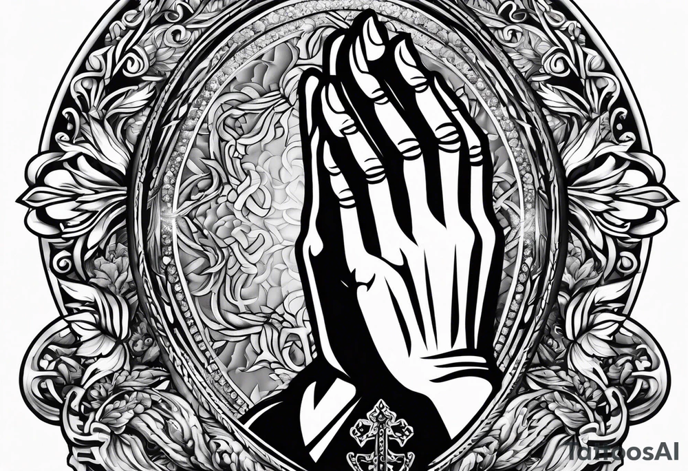 praying hands pieces of silver tattoo idea