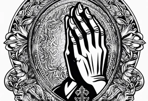 praying hands pieces of silver tattoo idea