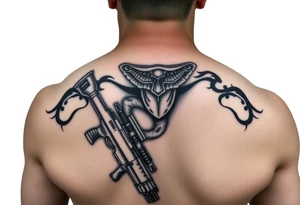 Operation Iraqi freedom combat marine veteran on chest and shoulder tattoo idea