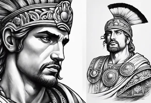 roman inspired half sleeve tattoo idea