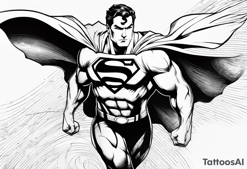 superman flying tattoo idea