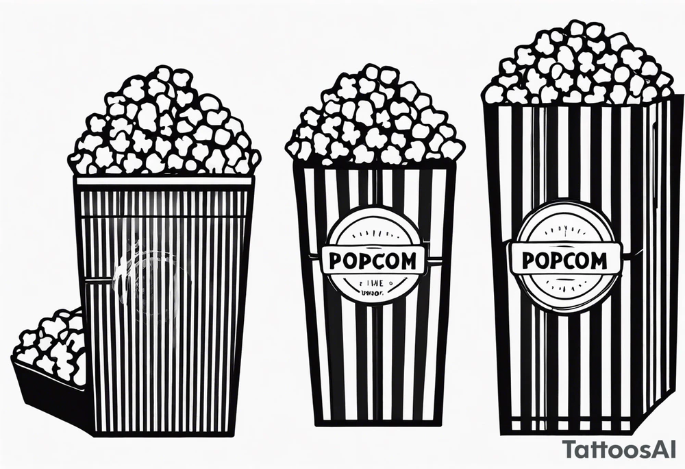 Popcorn box with vertical stripes tattoo idea