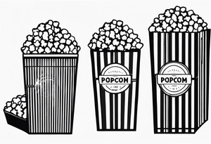 Popcorn box with vertical stripes tattoo idea