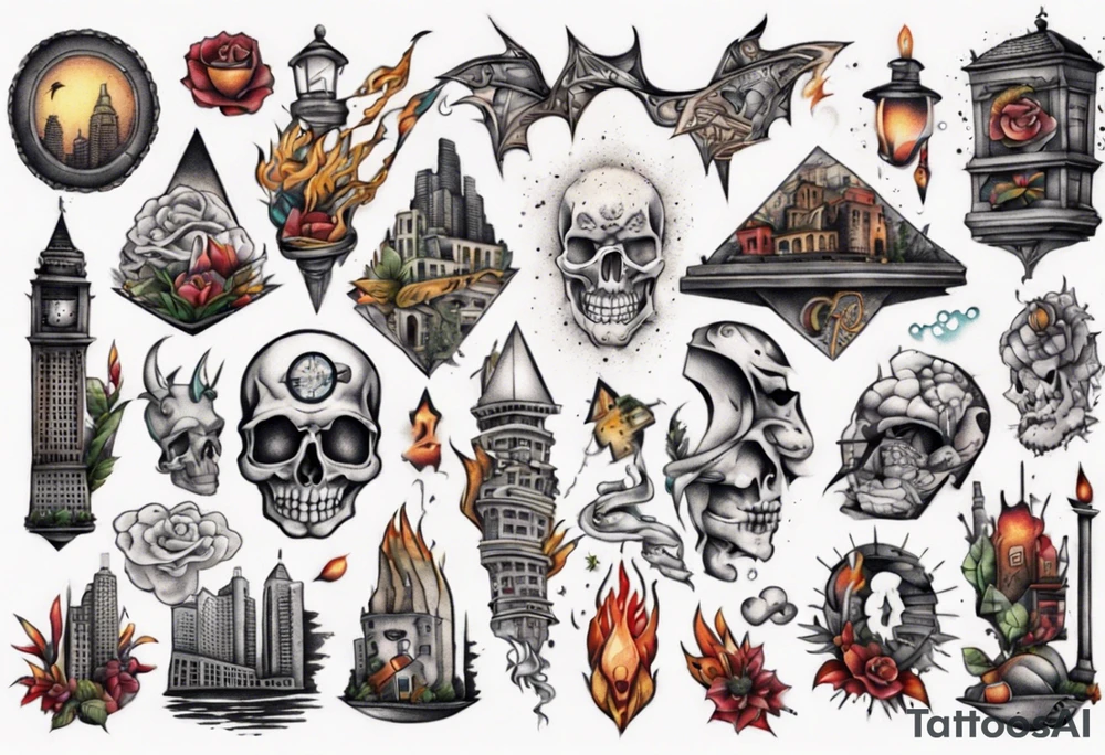 lost in the city tattoo idea