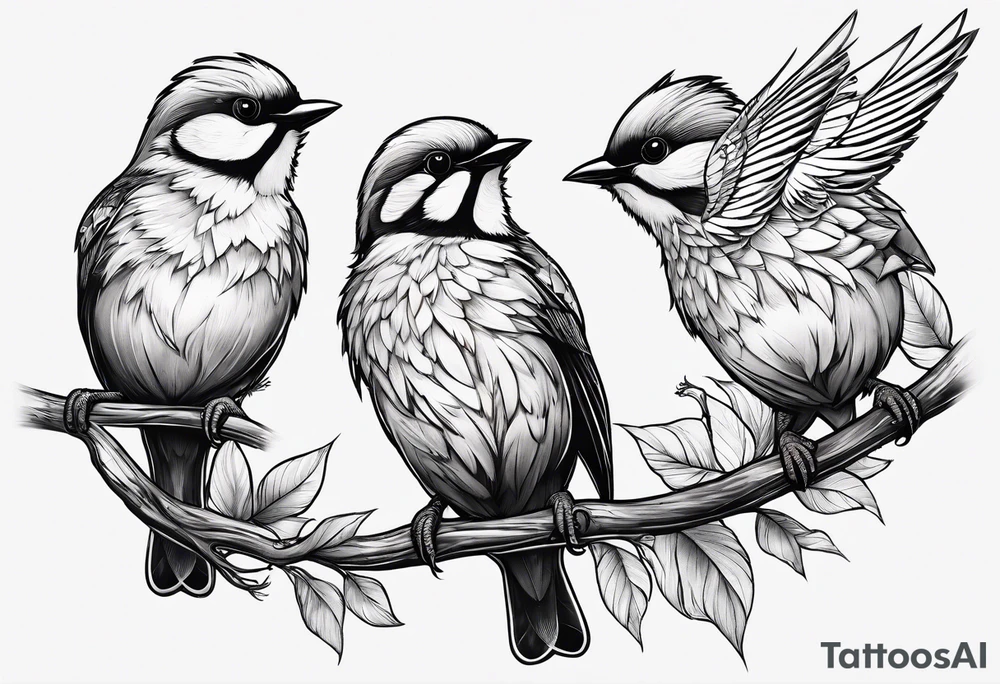 Four little birds... two of them are flying tattoo idea Four little birds... two of them are flying tattoo idea