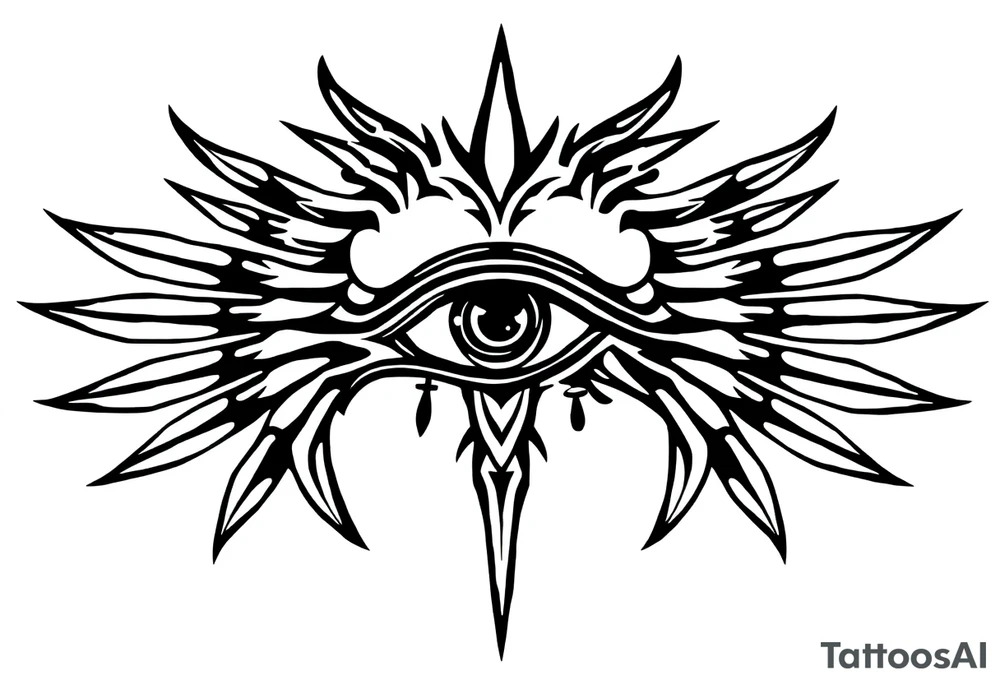 eye of horus with rays coming out of it tattoo idea