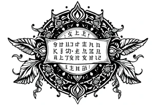 mytical shaman style ornametn with ancient rhyme tattoo idea